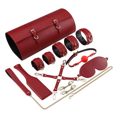 Sex Bondage BDSM Restraints 10pcs SM Adult Games Cuffs Gag Blindfold Spanking Sex Toys for Women and Couples