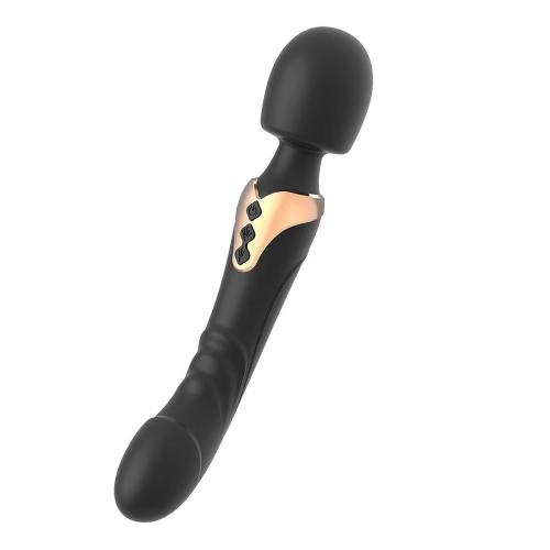 Silicone 2 in 1 Vibrator Wand Double 10 Speeds Wireless Wand Massager Vibe Silicone Women Sex Toy Powerful Wand Dildo Vibrator