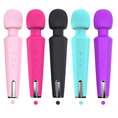 Silicone Hand Held Wireless Rechargeable Vibrator Personal Rotatable Magic Vibration Female AV Wand Massager Vibrator for Women