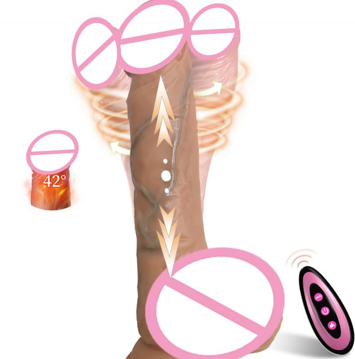 Thrusting Dildo Vibrator Sex Toys Adult Toys Realistic Dildos 10 Vibrating  Heated G-Spot Anal Vagina Silicone Suction Cup Dildo
