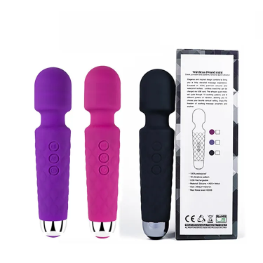 USB Charge Magic 20 Pattern 8 Speed AV Wand Massager Electric Relax Massage Vibrator Waterproof Silicone Personal Body Massager