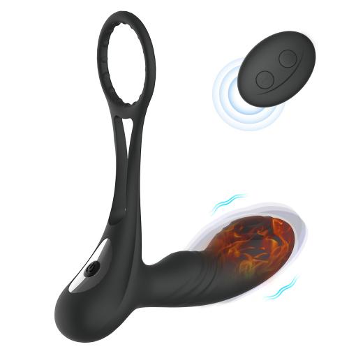 USB Vibrating Cock Ring with Double Ring Premium Stretchy Longer Stronger Erection Cock Ring Erection Enhancing Sex Toys for MEN