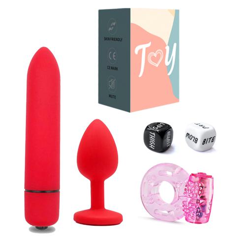 Vibrating Cock Ring Bullet Vibrator Anal Sex Toy Set Adult Toys Clit Vagina Massager Sex Toy for Men