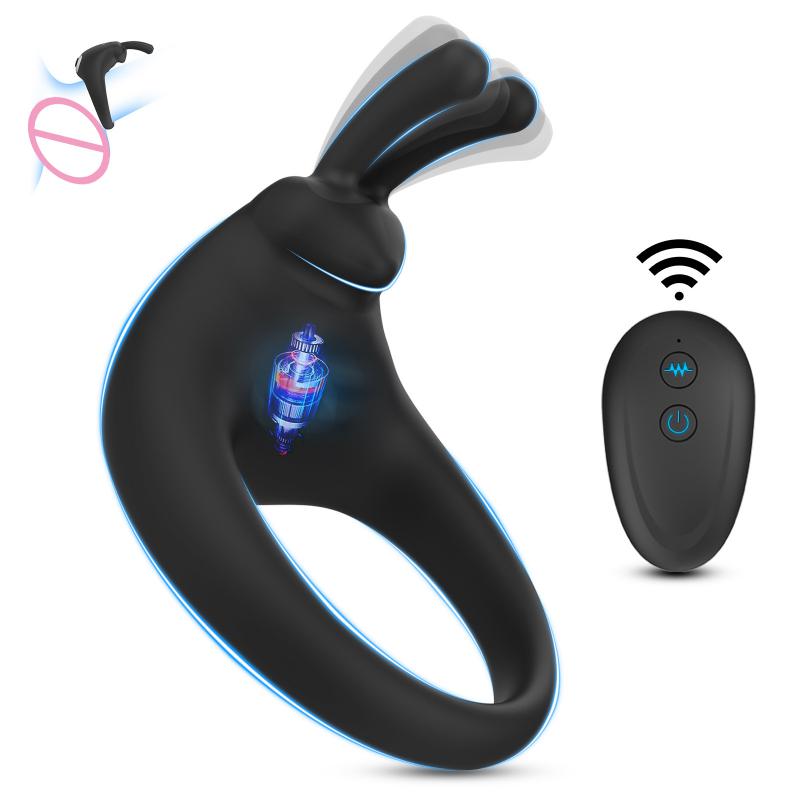 Vibrating Cock Ring Bullets Penis Ring Vibrator Male Sex Toys Mens Vibrator Adult Toys for Men Couples