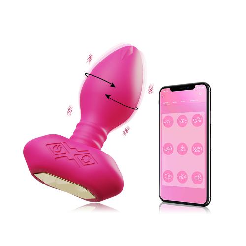 Wireless App Control Silicone Anal Sex Toy 10 Swing Butt Plug Rotation Anal Vibrator Remote Vibrating Prostate Massager