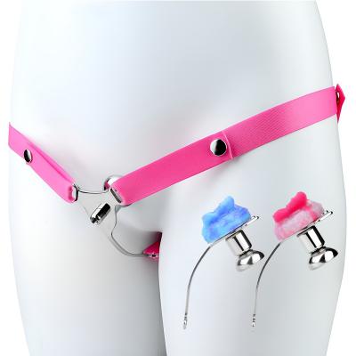  Male Sm pink Belt Cock Inverted Chastity Cages butterfly Labia Metal Stainless Steel Shemale Chastity Belt for Boy