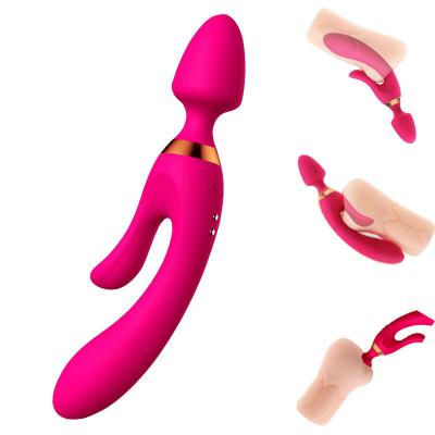  New Triple Side Adult Lady Female Sex Toy Vibrating 3 Heads Vibrator for Woman
