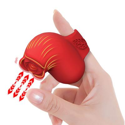 Popular Woman Lady Female Silicone ABS Portable Finger Sleeve Massage Mini Sex Toy Rose G Spot Finger Vibrator