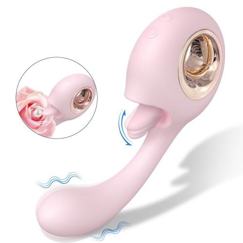  Popular Women Female Sex Toy Massager Aliens 2 in 1 Vibrator Tongue Licking Vibrator Cute