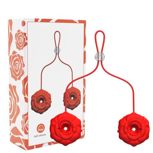  Sm Electric Shock Sex Toy Couple App Remote Control Nipple Clamps with Chain Rose Sex Toy Breast Clip