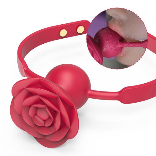  Wholesale Adult Couple Gay Male Female Sm Play Custom Adjustable Rose Vibrator Silicone Sex Toy Ball Gag Harness