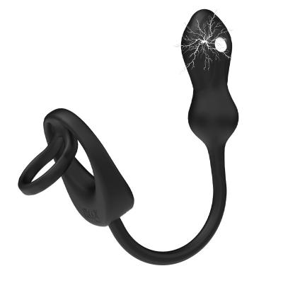  Wholesale Man Male Gay Sex Toy with Cock Ring Electric Shock Butt Plug Prostate Stimulator
