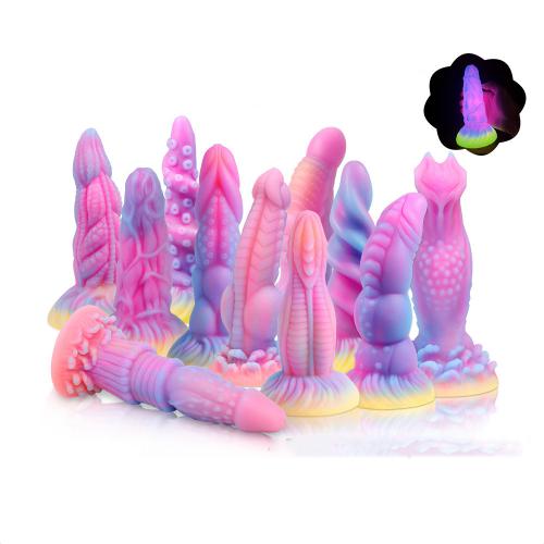  Wholesale ODM/OEM Penis Dick Adult Sex Toy Liquid Silicone Dragon Luminous Big Huge Monster Fantasy Dildo Silicone Mold