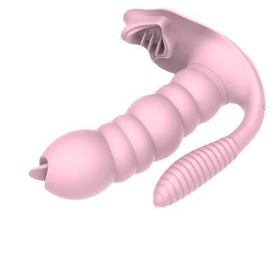  Women Female Silicone Massager Vibration g Spot Dildo Tongue Vibrator Anal Plug Sex Toy Wear Women Wearing Vibrating Panties