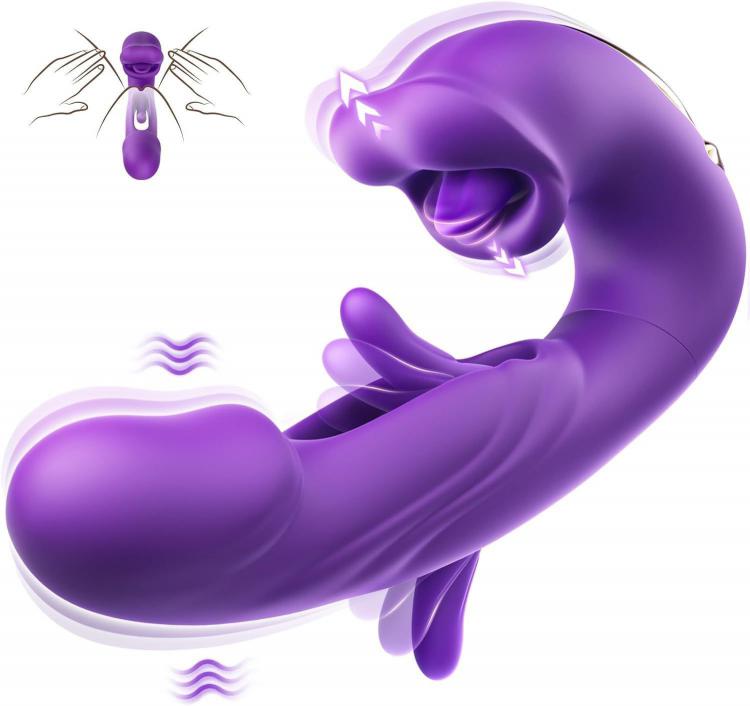 3 In 1 Realistic Pussy Vagina Masturbator Finger Flapping Vibrator G Spot Tongue Licking Vibrator Sex Toy for Women