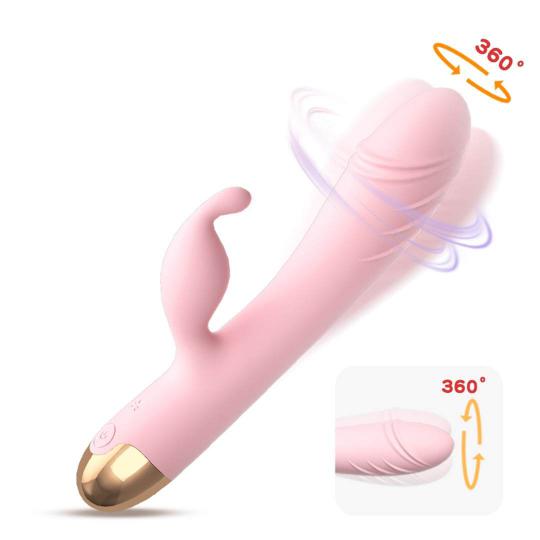 360 Degree Rotation Rabbit Vibrator Women  Vaginal Massager G Spot Clitoris Stimulation Dildo Vibrator for Women