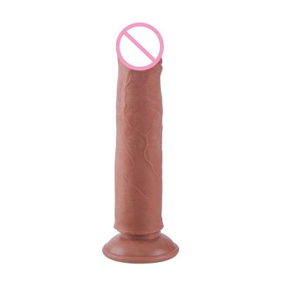 8.3 Inch Double Layer Movable Foreskin Dildos Bendable Artificial Realistic Sliding Skin Dildo Sex Toy for Women