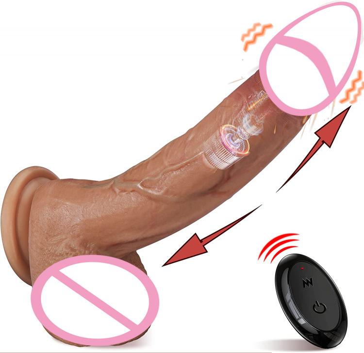 9.5inch Telescopic Swing Liquid  Silicone Dildo Wireless Remote Control Women Realistic Thrusting Dildo Vibrator for Women