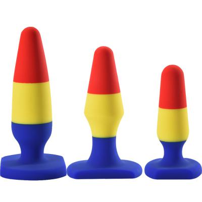 Colorful Butt Anal Ass Toys Gay Soft Liquid Silicone Colorful Anal Plug Set for Men