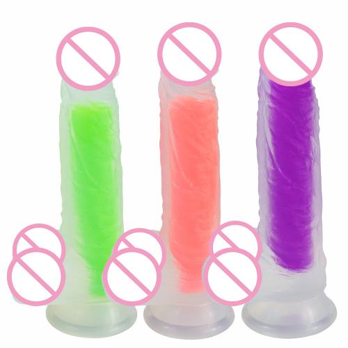 Lifelike Head Dildo Colorful Crystal Double Layered Liquid Silicone Huge Realistic Dildo Adult Toys for Woman