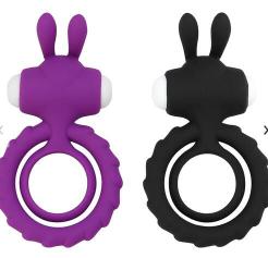 Old Man Rabbit Vibrating Cock Ring Penis Erection Delayt Ejaculation Male Prostate Massager Bat Cock Ring for Men