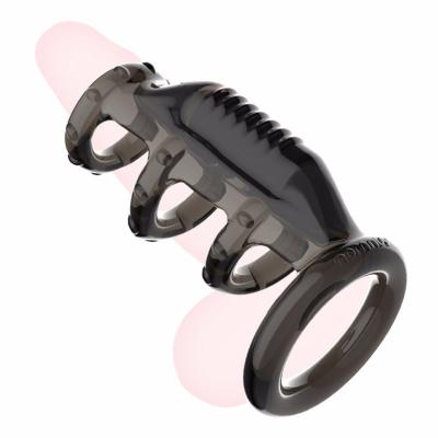 Sex Dick Premature Ejaculation Long Lasting Erotic Enlarger Adjustable Vibrating Couple Ring Cock Sleeve Condom Sex Toys for Man