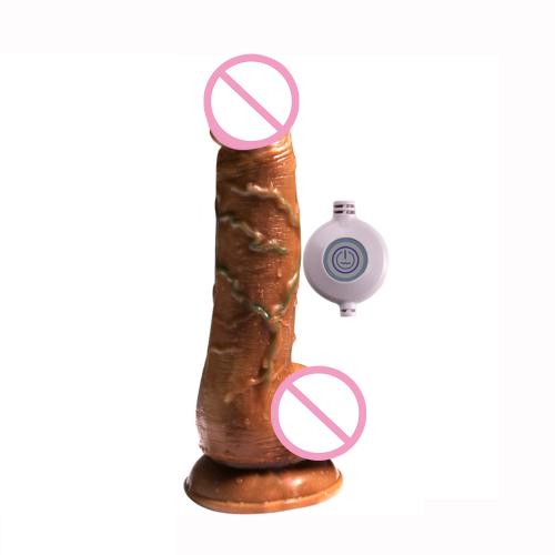 Wholesale Remote Control Brown Rotation Penis Sex Toy Double Anal Vaginal Realistic Thick Vibrator Women Dildo