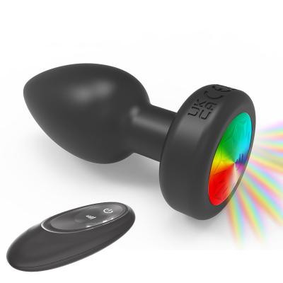 Wireless LED Light Men Butt Plug Prostate Massager Adults Sex Toys Remote Control Anal Plug for Women