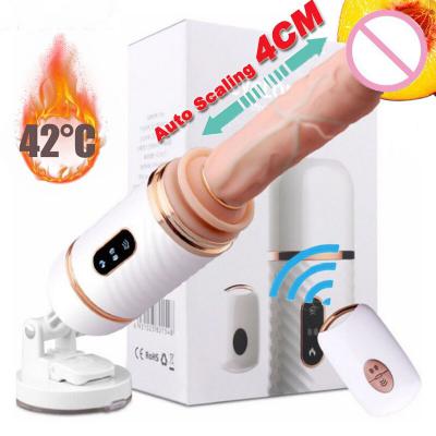 Wireless Remote Control Electric Sex Toy Vibrator Dildo Heating Silicone Automatic Telescopic Dildo Machine Gun for Women
