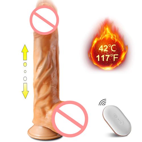  Silicone Penis Female Masturbation Adult Products Sex Toy Heating Telescopic Dildo Vibrators
