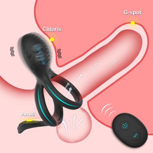 Strong Penis Erect Cock Ring Vibrating Clitoris Stimulator for Men Sex Toys for Delay Ejaculation Enhance Sex Ability for