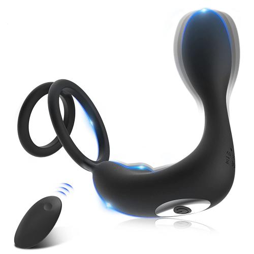  Thrusting Prostate Massager Anal Plug Vibrator with Cock Ring G-spot Vibrator Remote Anal Plug Toy Sex Toys for Couple