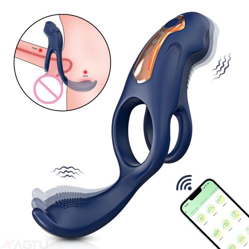  Vibrating Penis Cage Cock Sex Toys Penis Ring Vibrator Recharge Sex Toys for Men Toys Sex Adult