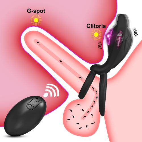 10 Meters Remote Control Distance Couple Vibrating Penis Ring for Men Ejaculatioin Delay