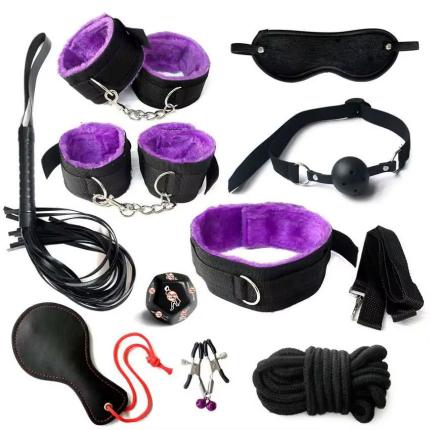 10PCS Bondage Kit Adult SM Shop Fetish Sex Games Role Playing Bondage Whip Flirting Bondage Set Sex Toys for Couples