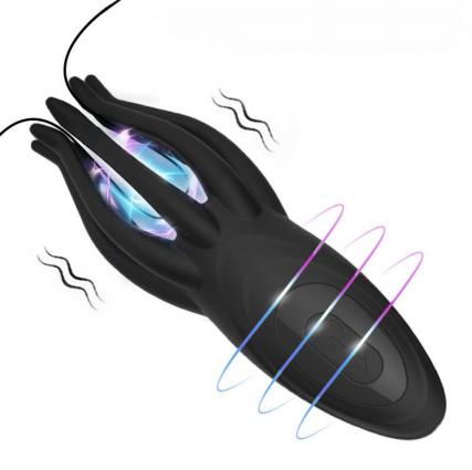 12 Vibration Modes Glans Electric Shock Stimulation Exercise Vibrator for Men Dildos Expand Soft Silicone Sex Toy for Men