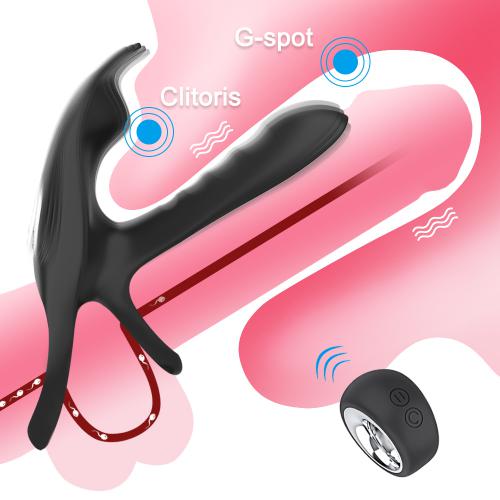 12 Vibration Modes Skin-friendly Silicone Vibrating Penis Ring  for Men Physically Delayed Ejaculation