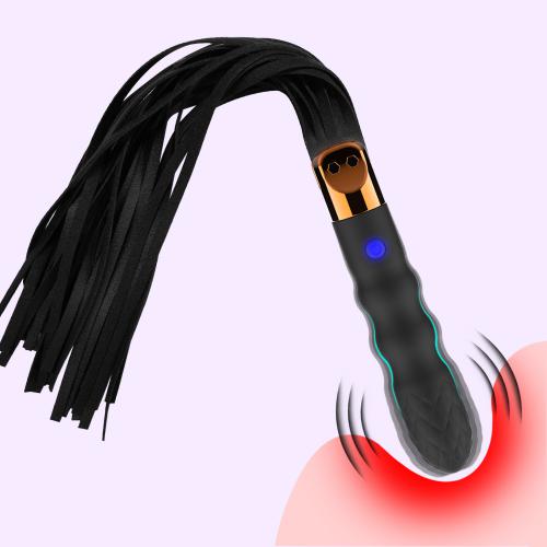 2 in 1 SM & Vibrators Vagina Massage Vibrator Woman Masturbation Flogger Spanking Bondage Restraints Leather Slave Whips