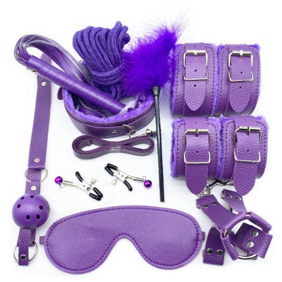 Adult Game Play Sm Leather Sex Toys,Set Plush Bondage BDSM Couple Sex Bondage Kit Sex Toy for Women