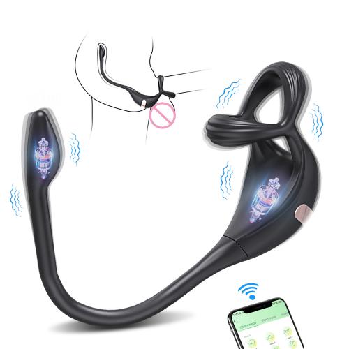 App Control 2 in 1 Cock Penis Ring Vibrator Prostate Massager Sex Toy for Men Retardant Male Ejaculation Delay Adult Toys