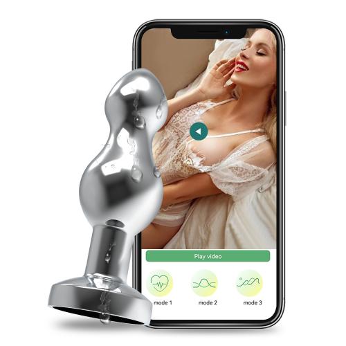 App Long Distance Control Stainless Steel Metal Butt Anal Plug Sex Toys for Adult Juguetes Sexuales Products