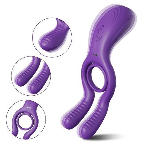 Couple Sex Toy Remote Control Triple Vibration Stimulation Testicle Delayed Ejaculation Cock Ring