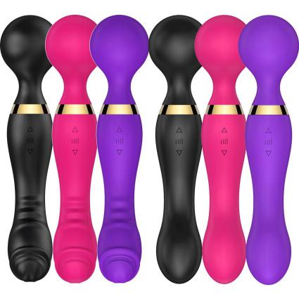 Double Head Av Wand Vibrator Soft Silicone Massager Stick Female Clitoris Stimulator Adult Products Dildo Sex Toys for Woman