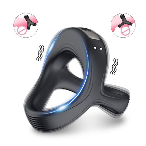 Electric Silicone 3-in-1 Delay Ejaculation Trainer Mens Cock Ring Semen Lock Ring Penis Ring for Sex