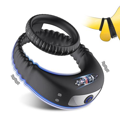 Hot Selling 10 Vibration Frequency Silicone Lock Fine Ring Electric Couple Flirt G-spot Massage Masturbation Pennis Cock Ring