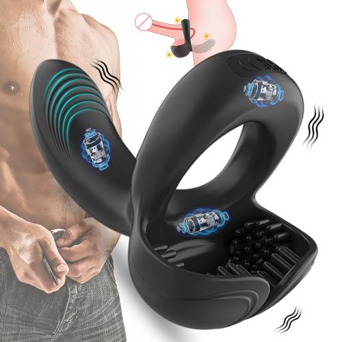 Hot Selling Male Wearable Vibration Ring 10 Frequency Clitoral Stimulation  Ring Lock Sperm Ring