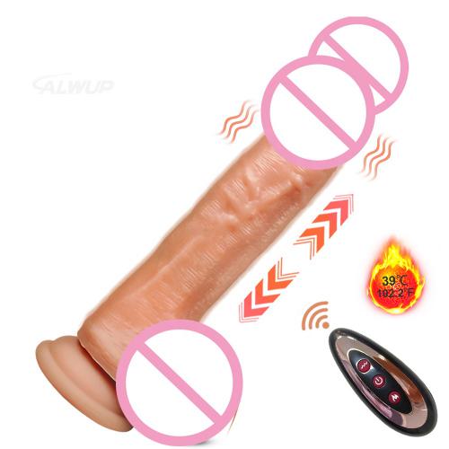 Hot Selling Thrusting Liquid Silicone Dildos Vibrators Sex Toys for Women Masturbators Heating Telescopic Vibrator Adult Toys