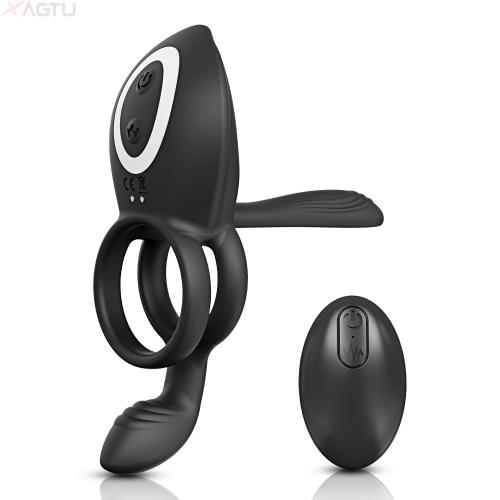 New Arrival Amazon Adult Sex Toys Remote Control Vibrating Cock Ring 10 Vibration Modes TPE Material Penis Ring for Men Couples