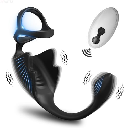 New Arrival Silicone Wearable Electric Stimulate Prostate Massager Vibrating Anal Butt Ejaculation Ring Vibrator