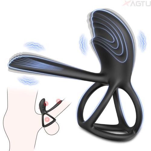 New Coming Flexible Silicone Penis Ring Vibrator Vibrating Cock Ring Sex Toys for Men Couple